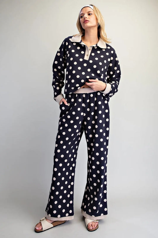 Ashville Pants with Polka Dot And Contrast Trim