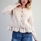 Chant Button Down Striped Hem Cardigan