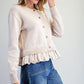 Chant Button Down Striped Hem Cardigan