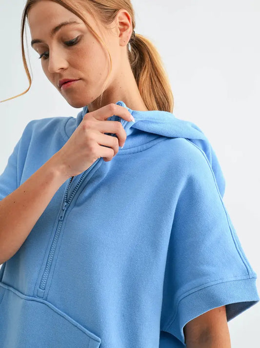 Malibu Summit Short Sleeve Half-Zip Hoodie