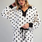 Depot Top Polka Dot Contrast Polo Top