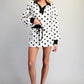 Depot Top Polka Dot Contrast Polo Top