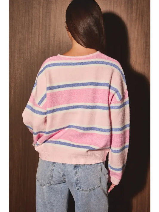 Lacey Round Neck Long Sleeve Sweater
