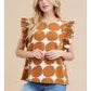 Fallon Polka Dot Ruffle Cap Sleeve Blouse