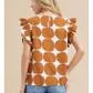 Fallon Polka Dot Ruffle Cap Sleeve Blouse