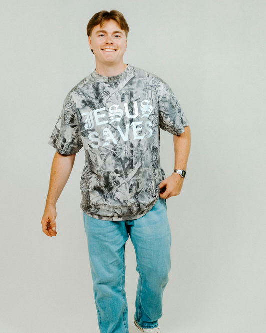Jesus Saves Unisex Camo Tee