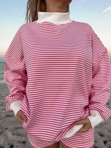 Bali Mockneck Striped Sweatshirt