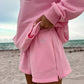 Lottie Shorts Pink Embroidered Sweat Shorts