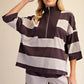 Agatha Relaxed 1/4 Zip Striped Sweatshirt