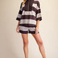 Agatha Relaxed 1/4 Zip Striped Sweatshirt
