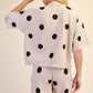 Enzo Round Neck Polka Dot Sweater