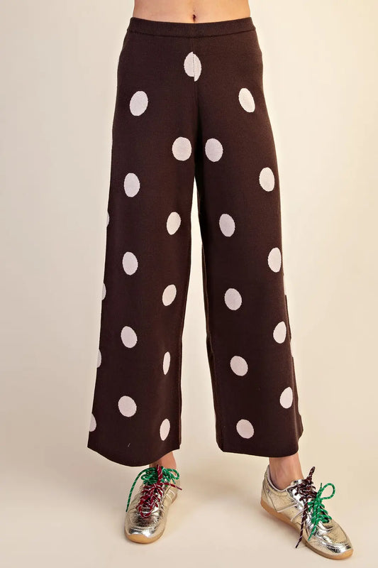 Enzo Knit Polka Dot Knit Pants