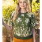 Harvest Floral Embroidered Boarder Print Rib Band Top