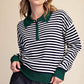 Jude Contrast 1/4 Zip Stripe Sweater