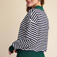 Jude Contrast 1/4 Zip Stripe Sweater
