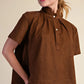 Oliver Short Sleeve Stand Collar Blouse