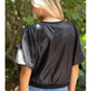 Faux Leather Puff Sleeve