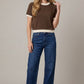 Verity Short Sleeve Color Block Sweater Top