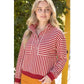 Pacific Open V Neckline with Grommet Detail Ribbed Knit Top