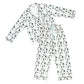 Green Trees Full-Length Pj Set with Velvet Tie