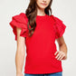 Maysvill eFlutter Ruffle Sleeve Top