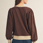 Elmhurst Puff Shoulder Long Sleeve Casual Top