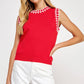 Winchester Embroidered Sleeveless Knit Tank Top