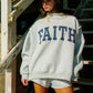 Faith Embroidered Polka-Dot Mock Neck Sweatshirt