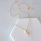 Pearl, CZ Cross Necklace 