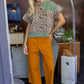 Animal Print Color block Grommet Detail Sherpa Top