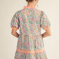 Tuesday Solid Contrast Detail Tiered Floral Dress