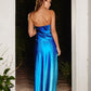 Radiance Ombre Strapless Bias Cut Maxi Dress