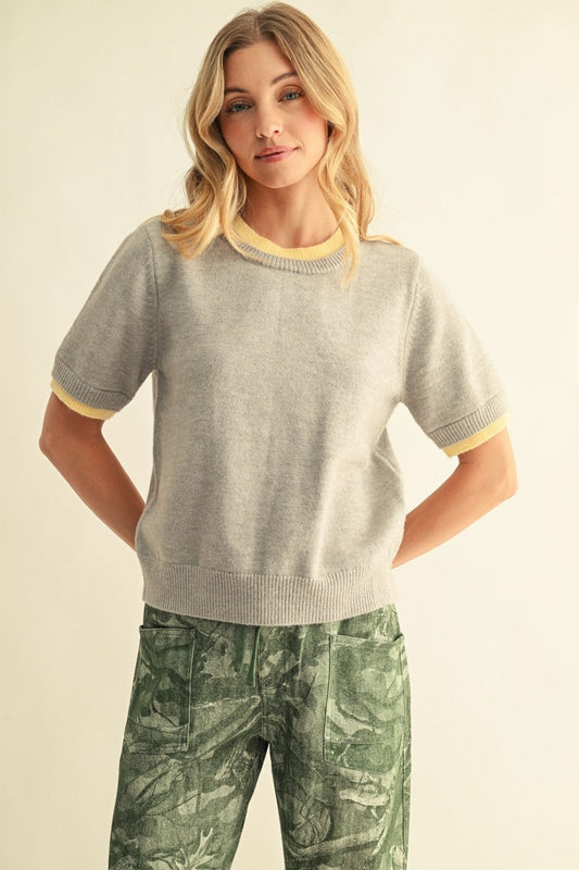 Naperville Color Layer Edge Detail Casual Sweater Top