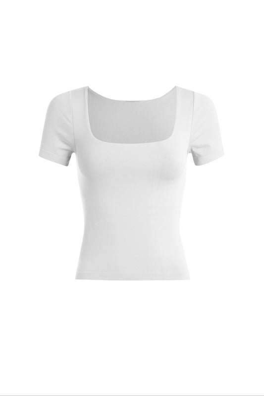 Bennett Square Neck Shortsleeve Lined Tee