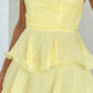 Gretchen Strapless Ruffled Scalloped Edge Layered Midi Dress