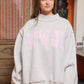 WWJD Embroidered Mock Neck Sweatshirt