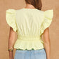 Helen Flutter Sleeve Peplum Poplin Top