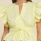 Helen Flutter Sleeve Peplum Poplin Top