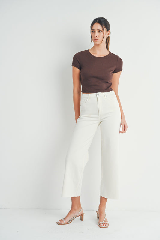 Scissor Cut Wide Leg Jeans by Just Black Denim