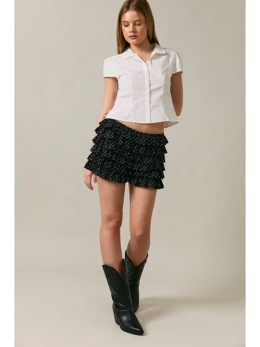 Melody Mid Waist Ruffle Polka Dot Short