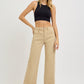 Latte High Rise Crop Wide Barrel Jeans By Risen