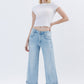 Light Wild Horse High Rise Cuffed Panel Baggy Wide Jeans
