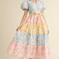 Arizona Multicolored Flower Tiered Maxi Dress