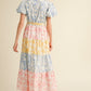 Arizona Multicolored Flower Tiered Maxi Dress