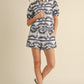 Geometric Pattern Embriodery Buttoned-up Top