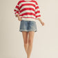 Conviction V-notched Bold Stripe Casual Top