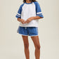 Boss Top Contrast Drop Shoulder Top