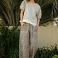 Leopard Print Drawstring Waist Pants