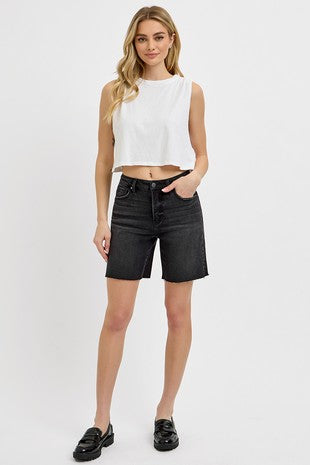 David TC High Rise Mid Length Shorts by Risen