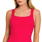 Record Seamless Double Layered Square Neck Tank Top